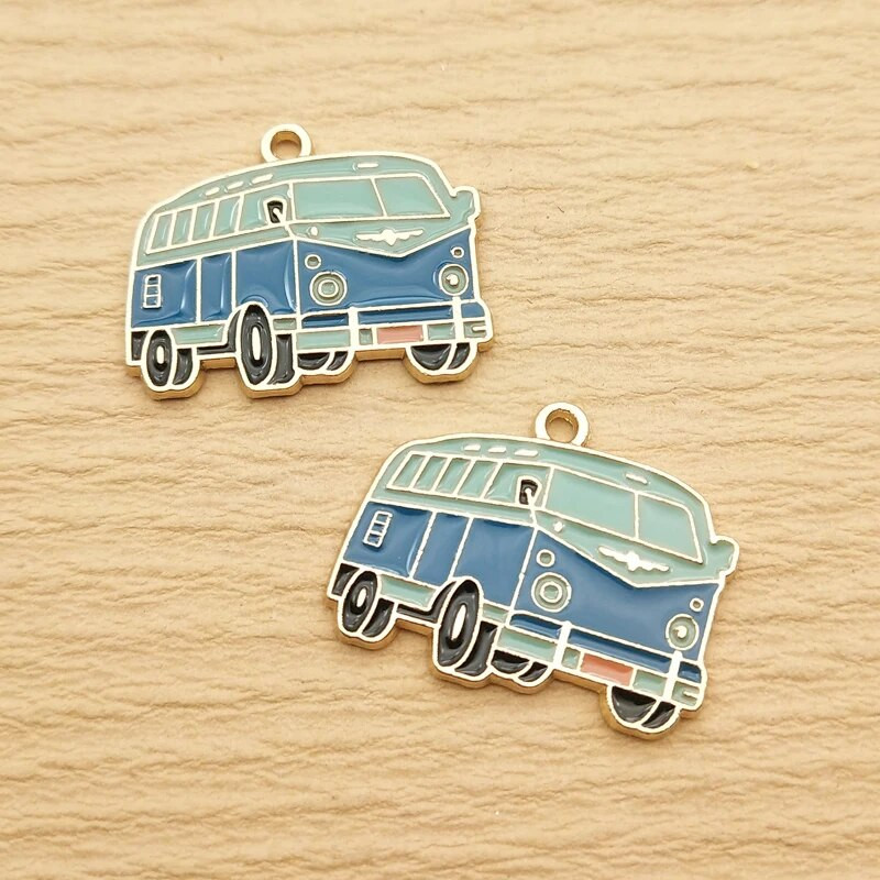 10 komada Autobus Bicikl Emajl privjesak za pribor za izradu nakita Slatka naušnica Privjesak Narukvica Ogrlica privjesak Diy dodaci