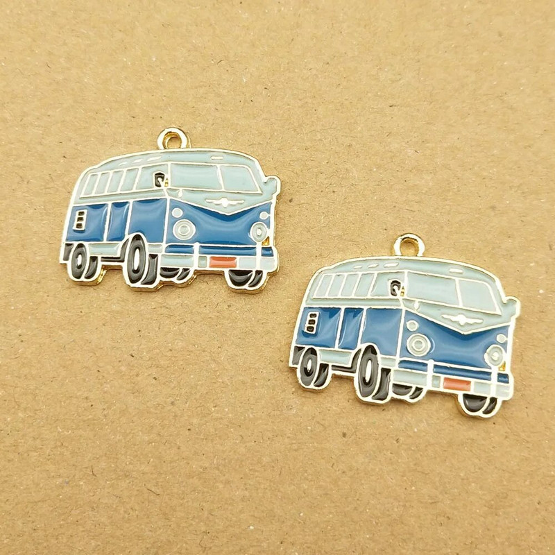 10 komada Autobus Bicikl Emajl privjesak za pribor za izradu nakita Slatka naušnica Privjesak Narukvica Ogrlica privjesak Diy dodaci