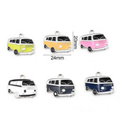 5 PCs Cartoon Car Series Charms Κρεμαστό κόσμημα για κολιέ που κατασκευάζει κρεμαστό κράμα με βάση τον ψευδάργυρο Bus Charms DIY Hademake Jewelry