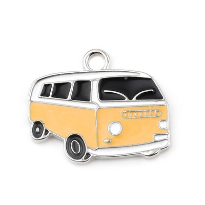 5 PCs Cartoon Car Series Charms Κρεμαστό κόσμημα για κολιέ που κατασκευάζει κρεμαστό κράμα με βάση τον ψευδάργυρο Bus Charms DIY Hademake Jewelry