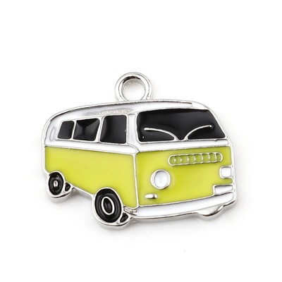 5 PCs Cartoon Car Series Charms Κρεμαστό κόσμημα για κολιέ που κατασκευάζει κρεμαστό κράμα με βάση τον ψευδάργυρο Bus Charms DIY Hademake Jewelry