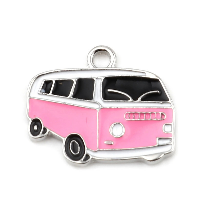5 PCs Cartoon Car Series Charms Κρεμαστό κόσμημα για κολιέ που κατασκευάζει κρεμαστό κράμα με βάση τον ψευδάργυρο Bus Charms DIY Hademake Jewelry