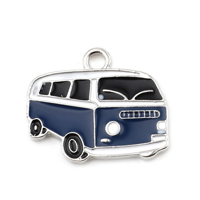 5 PCs Cartoon Car Series Charms Κρεμαστό κόσμημα για κολιέ που κατασκευάζει κρεμαστό κράμα με βάση τον ψευδάργυρο Bus Charms DIY Hademake Jewelry