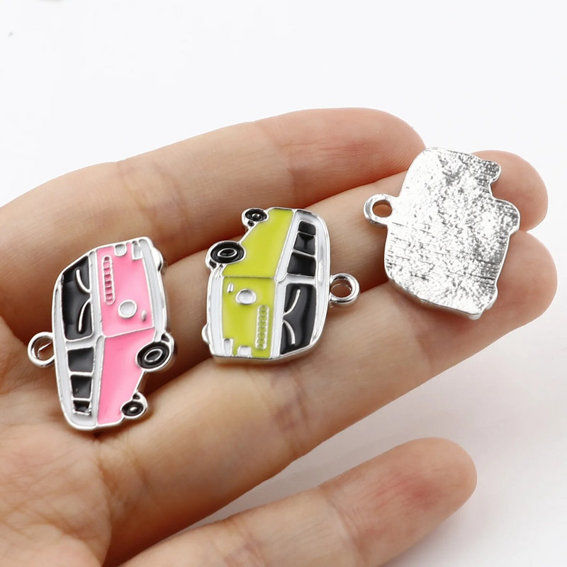 5 PCs Cartoon Car Series Charms Κρεμαστό κόσμημα για κολιέ που κατασκευάζει κρεμαστό κράμα με βάση τον ψευδάργυρο Bus Charms DIY Hademake Jewelry