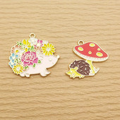 10 komada Cvjetni jež šarm za izradu nakita Emajlirana ogrlica s privjeskom Narukvica Diy dodaci Potrepštine za rukotvorine Pozlaćeni