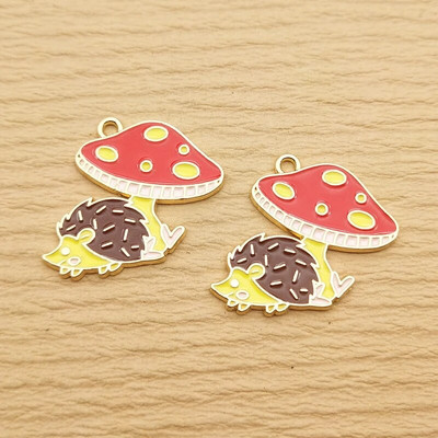 10 komada Cvjetni jež šarm za izradu nakita Emajlirana ogrlica s privjeskom Narukvica Diy dodaci Potrepštine za rukotvorine Pozlaćeni