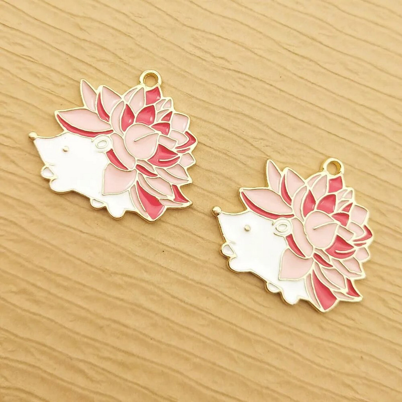 10τμχ Γούρι σκαντζόχοιρος για κοσμήματα κατασκευής σμάλτο κολιέ κρεμαστό βραχιόλι σκουλαρίκι αξεσουάρ Σκουλαρίκια αξεσουάρ Diy Craft Supplies