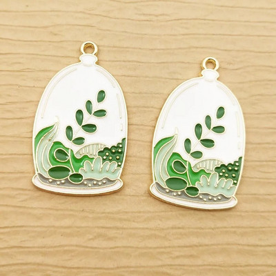 10 vnt. buteliuko gėlių žavesys papuošalams gaminti iš emalio auskarų pakabukas apyrankės karolių priedai „pasidaryk pats“ amatų reikmenys