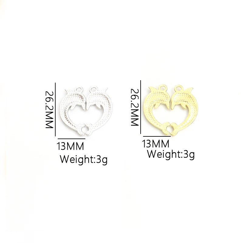 5 kompleta/10 komada Ljupki plavi i ružičasti dupin u obliku srca Patchwork emajl privjesci Par Prijatelj DIY sitnice Privjesci od legure za uspomenu