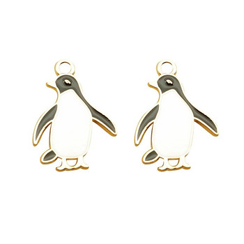 10 τμχ Γούρι με σμάλτο πιγκουίνος για κοσμήματα που φτιάχνουν χαριτωμένο σκουλαρίκι Κρεμαστό βραχιόλι με ζώα Κολιέ αξεσουάρ Αξεσουάρ Diy Craft Supplies Metal
