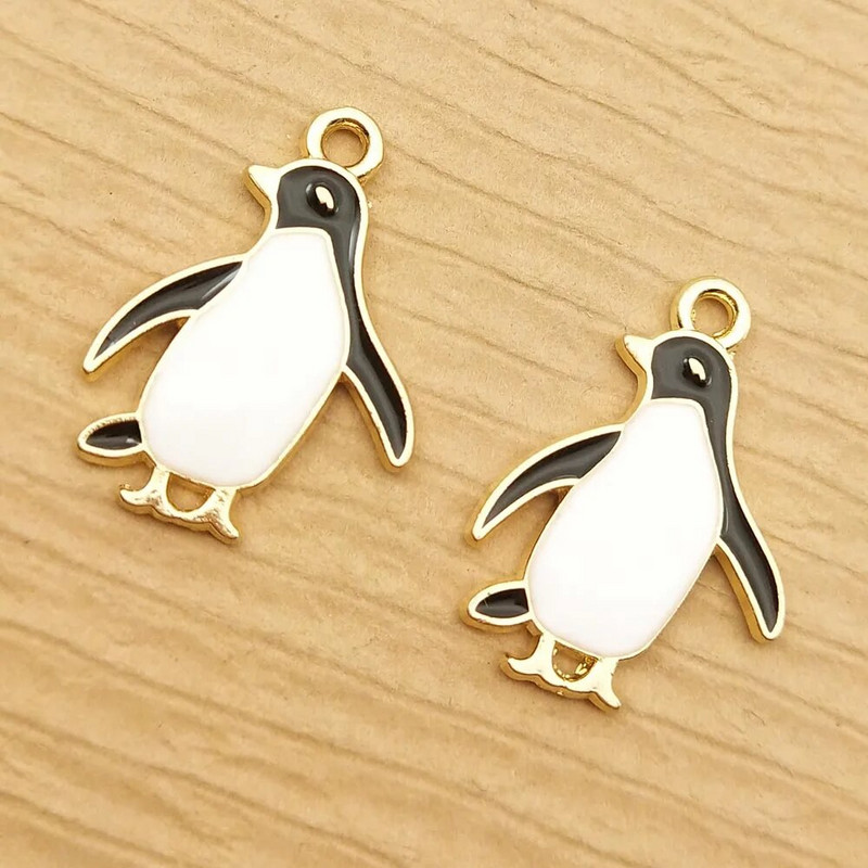 10 tk emailitud pingviini võlu ehete tegemiseks armsate kõrvarõngaste loomi ripatsiga käevõru kaelakee tarvikud isetehtud käsitöötarbed metallist