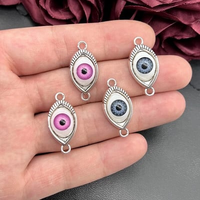 5vnt Charms 2colors Devil Eye 30x15mm Antikvariniai sidabro spalvos pakabukai. Pasidaryk pats rankų darbo Tibeto paieškos papuošalų priedai