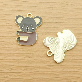 10 τμχ Γούρι από σμάλτο Koala Bear για κοσμήματα που φτιάχνουν χαριτωμένα σκουλαρίκια ζώων κρεμαστό βραχιόλι Αξεσουάρ Diy Craft Supplies μαζικά