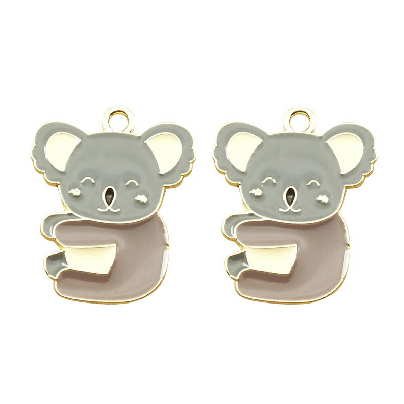 10 vnt. emalio koala meškiuko žavesys papuošalams, mieliems gyvūnams gaminti auskarai pakabukas apyrankės priedai pasidaryk pats amatų reikmenys dideliais kiekiais