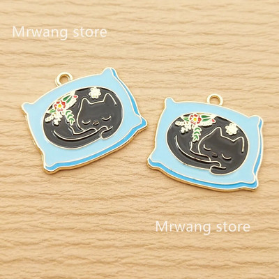 10 vnt. Mielos širdies katės žavesys papuošalams gaminti