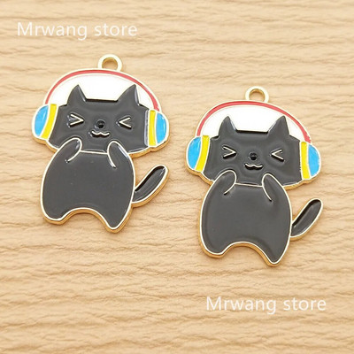 10 vnt. Mielos širdies katės žavesys papuošalams gaminti