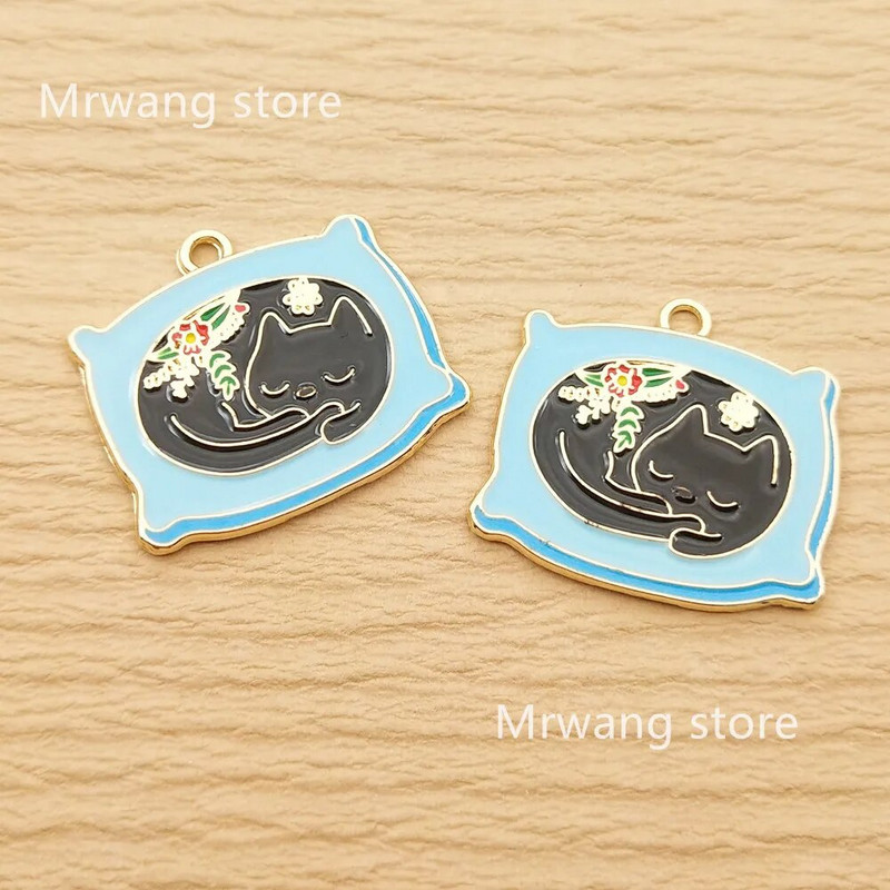 10 vnt. Mielos širdies katės žavesys papuošalams gaminti