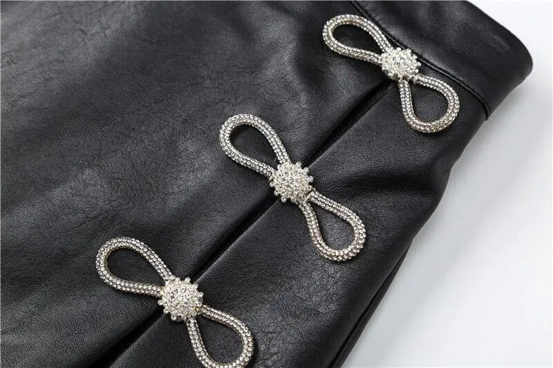 Vaikų mergaičių juodi PU odiniai sijonai cirkonio odiniai sijonai 2023 m. Nauji Vaikiški Smėlio spalvos Mieli Sijonai Paauglių mergaičių laisvalaikio sijonai