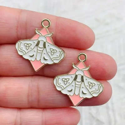 10τμχ Σμάλτο Moon Star Moth Butterfly Charms Για Σκουλαρίκια Βραχιόλι Τηλεφωνικές Αλυσίδες Κρεμαστό αξεσουάρ, Για Diy Κατασκευή κοσμημάτων