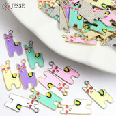 10 vnt. Emalio Gyvūnų Alpakos Pakabukas Metalo Mažų Gyvūnų Pakabukas Papuošalams Gaminti Mielas Auskarų Pakabukas Apyrankės Kaklo papuošalas