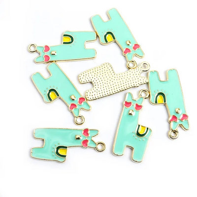 10 vnt. Emalio Gyvūnų Alpakos Pakabukas Metalo Mažų Gyvūnų Pakabukas Papuošalams Gaminti Mielas Auskarų Pakabukas Apyrankės Kaklo papuošalas