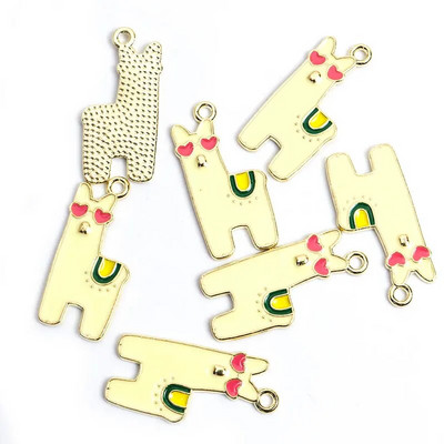 10 vnt. Emalio Gyvūnų Alpakos Pakabukas Metalo Mažų Gyvūnų Pakabukas Papuošalams Gaminti Mielas Auskarų Pakabukas Apyrankės Kaklo papuošalas