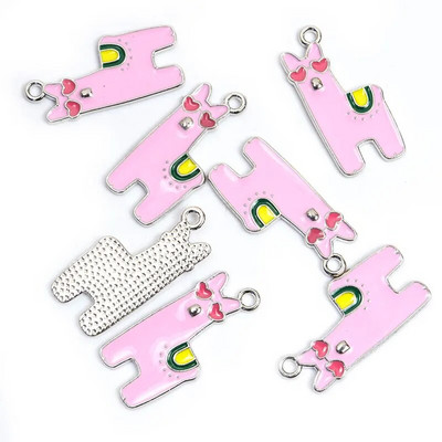 10 vnt. Emalio Gyvūnų Alpakos Pakabukas Metalo Mažų Gyvūnų Pakabukas Papuošalams Gaminti Mielas Auskarų Pakabukas Apyrankės Kaklo papuošalas