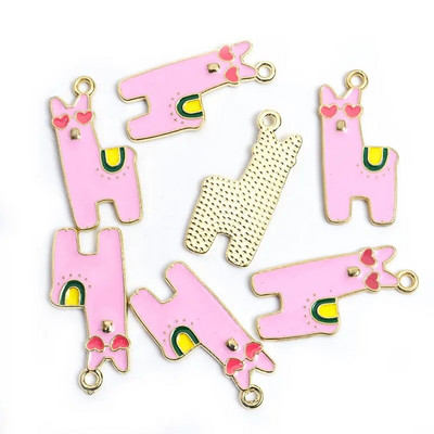 10 vnt. Emalio Gyvūnų Alpakos Pakabukas Metalo Mažų Gyvūnų Pakabukas Papuošalams Gaminti Mielas Auskarų Pakabukas Apyrankės Kaklo papuošalas