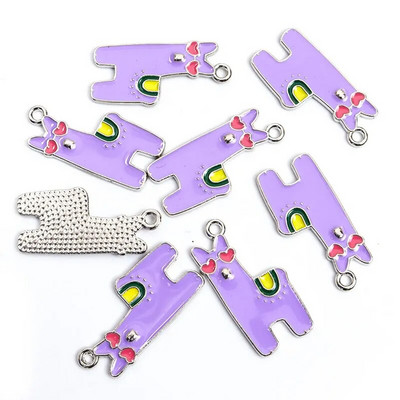 10 vnt. Emalio Gyvūnų Alpakos Pakabukas Metalo Mažų Gyvūnų Pakabukas Papuošalams Gaminti Mielas Auskarų Pakabukas Apyrankės Kaklo papuošalas