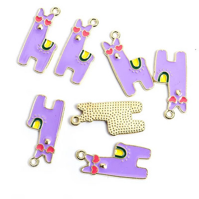 10 vnt. Emalio Gyvūnų Alpakos Pakabukas Metalo Mažų Gyvūnų Pakabukas Papuošalams Gaminti Mielas Auskarų Pakabukas Apyrankės Kaklo papuošalas