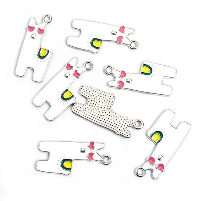 10 vnt. Emalio Gyvūnų Alpakos Pakabukas Metalo Mažų Gyvūnų Pakabukas Papuošalams Gaminti Mielas Auskarų Pakabukas Apyrankės Kaklo papuošalas