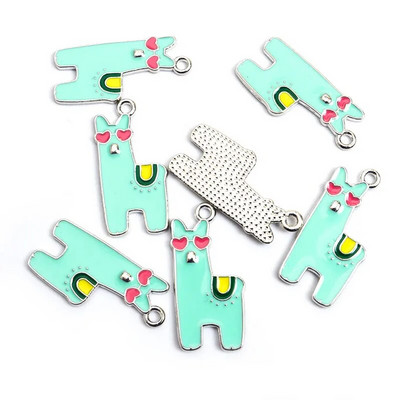 10 vnt. Emalio Gyvūnų Alpakos Pakabukas Metalo Mažų Gyvūnų Pakabukas Papuošalams Gaminti Mielas Auskarų Pakabukas Apyrankės Kaklo papuošalas