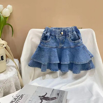 Τζιν κοντή φούστα για κορίτσια 2023 Άνοιξη Καλοκαίρι Νέα Κορεάτικη Παιδική Μόδα Μόδα Μισή Φούστα Μικρά κορίτσια Βρεφική κοντή φούστα