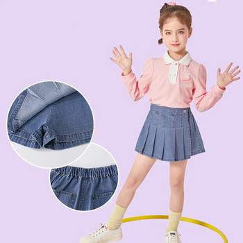 Vintage πλισέ φούστα για κορίτσια Καλοκαιρινή καθημερινή σχολική φόρμα για κορίτσια Άνετη καουμπόικη παιδική φούστα σορτς Παιδικά κοστούμια 2-12 ετών