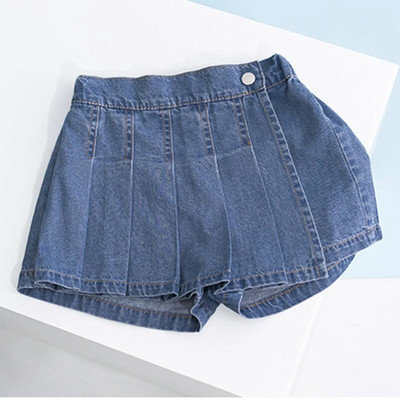 Vintažinis klostuotas mergaičių sijonas vasarinis laisvalaikio mokyklinis mergaičių uniforma drabužiai jaukūs kaubojiški vaikiški sijonai šortai Vaikiški kostiumai 2-12 m.