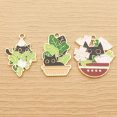 10 τεμ. Γούρι Kawaii Cat για κοσμήματα που φτιάχνει χαριτωμένο σμάλτο μενταγιόν ζώων Diy Craft Supplies Μεταλλικά Υλικά Κολιέ Γούρια βραχιόλι