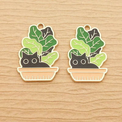 10 τεμ. Γούρι Kawaii Cat για κοσμήματα που φτιάχνει χαριτωμένο σμάλτο μενταγιόν ζώων Diy Craft Supplies Μεταλλικά Υλικά Κολιέ Γούρια βραχιόλι