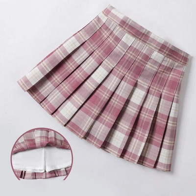 Beebi väikelapse Laste riided Kooli ruuduline Tüdrukute Seelik Alumine Printsess Plisseeritud seelikud Lastele Lühikesed seelikud Suvised lasteriided