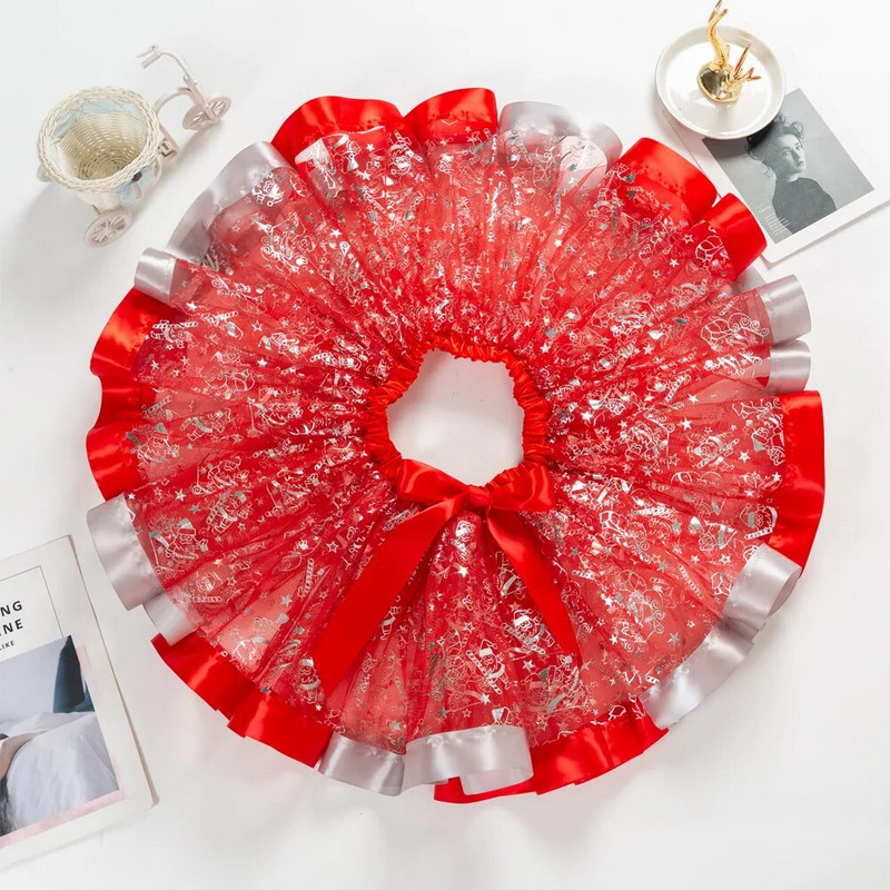 2T-11T Kid Girls Jõulu seelik Punane Roheline Tutu seelik Tüllist kohev printsessi tantsuseelik vibu kostüüm Fotorekvisiidid Beebi seelik