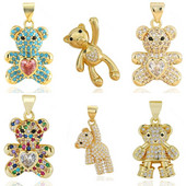 Mieli meškiuko pakabukai papuošalai „pasidaryk pats“ apyrankės, karoliai, auskarai, aksesuarai, mielas žavesys, mada, populiari medžiaga, padengta variu