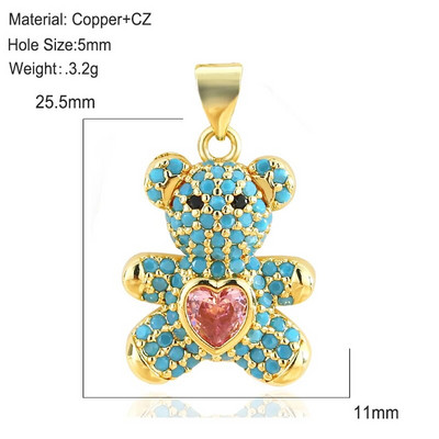 Mieli meškiuko pakabukai papuošalai „pasidaryk pats“ apyrankės, karoliai, auskarai, aksesuarai, mielas žavesys, mada, populiari medžiaga, padengta variu