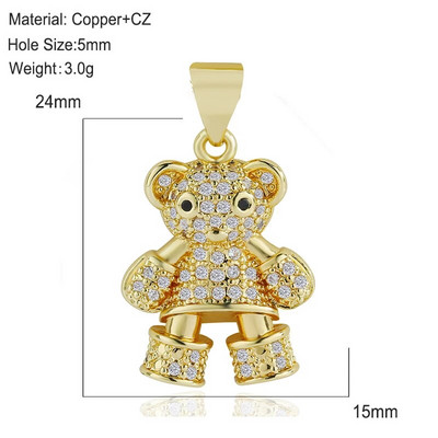 Mieli meškiuko pakabukai papuošalai „pasidaryk pats“ apyrankės, karoliai, auskarai, aksesuarai, mielas žavesys, mada, populiari medžiaga, padengta variu