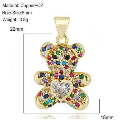 Mieli meškiuko pakabukai papuošalai „pasidaryk pats“ apyrankės, karoliai, auskarai, aksesuarai, mielas žavesys, mada, populiari medžiaga, padengta variu