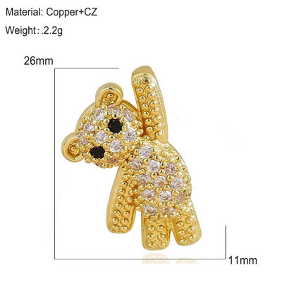 Mieli meškiuko pakabukai papuošalai „pasidaryk pats“ apyrankės, karoliai, auskarai, aksesuarai, mielas žavesys, mada, populiari medžiaga, padengta variu