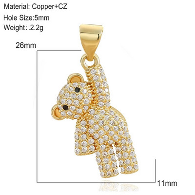 Mieli meškiuko pakabukai papuošalai „pasidaryk pats“ apyrankės, karoliai, auskarai, aksesuarai, mielas žavesys, mada, populiari medžiaga, padengta variu