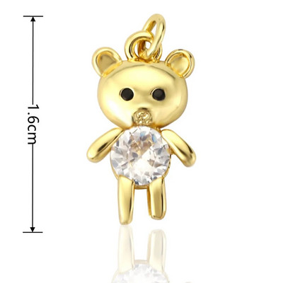 Mieli meškiuko pakabukai papuošalai „pasidaryk pats“ apyrankės, karoliai, auskarai, aksesuarai, mielas žavesys, mada, populiari medžiaga, padengta variu