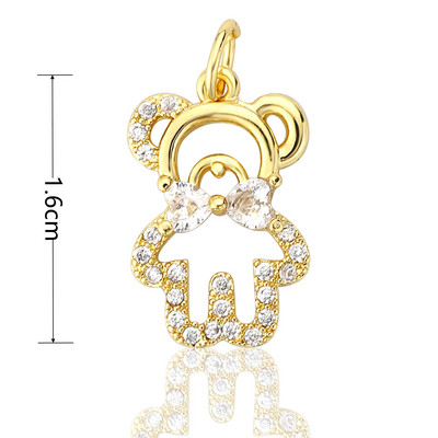 Mieli meškiuko pakabukai papuošalai „pasidaryk pats“ apyrankės, karoliai, auskarai, aksesuarai, mielas žavesys, mada, populiari medžiaga, padengta variu