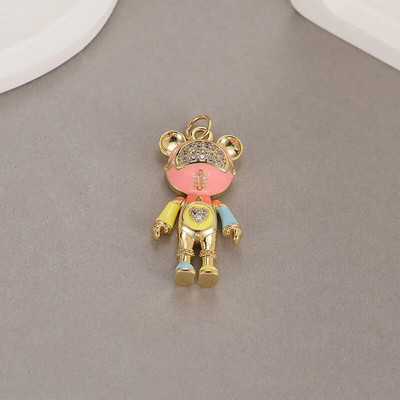 Mieli meškiuko pakabukai papuošalai „pasidaryk pats“ apyrankės, karoliai, auskarai, aksesuarai, mielas žavesys, mada, populiari medžiaga, padengta variu