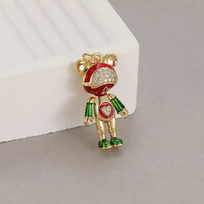 Mieli meškiuko pakabukai papuošalai „pasidaryk pats“ apyrankės, karoliai, auskarai, aksesuarai, mielas žavesys, mada, populiari medžiaga, padengta variu