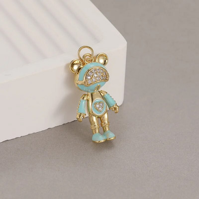 Mieli meškiuko pakabukai papuošalai „pasidaryk pats“ apyrankės, karoliai, auskarai, aksesuarai, mielas žavesys, mada, populiari medžiaga, padengta variu